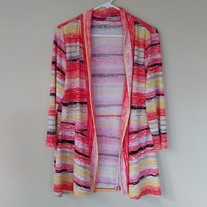 Allison Daley Open Front Ruched Cardigan Sweater